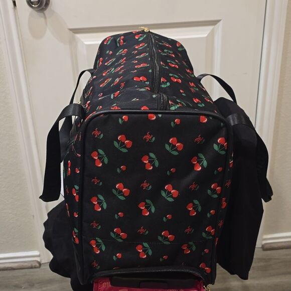 Juicy Couture Heart Cherries Travel Rolling Duffel Bag - Picture 6 of 14